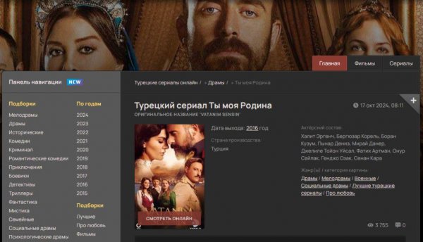 Турецкий сериал "Ты моя Родина" (Vatanım Sensin)